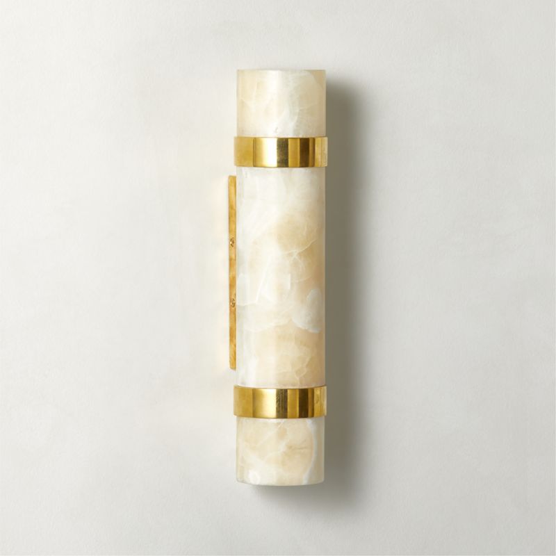 Natalia Onyx And Brass Wall Sconce Light | CB2 Canada