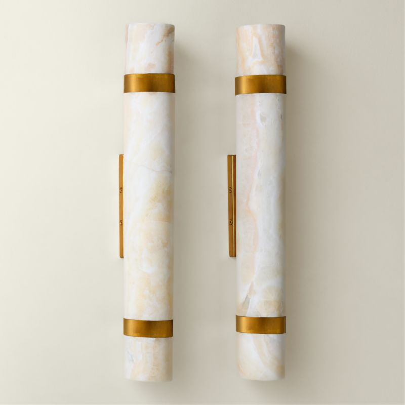 Natalia Onyx Stone Wall Sconce 21.5"