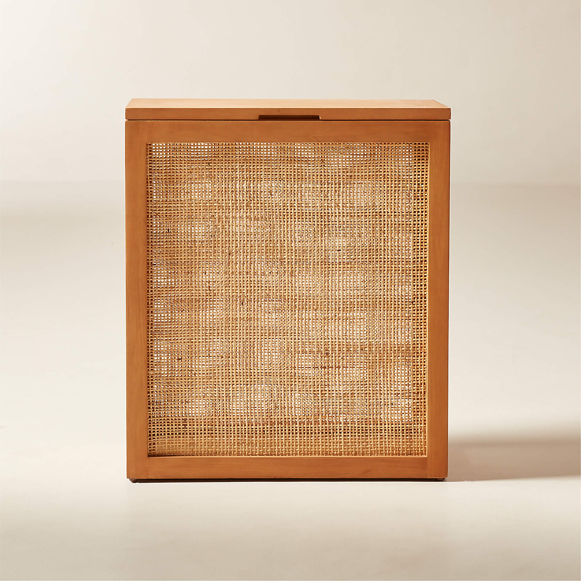 Natural Teak Laundry Hamper CB2 Canada