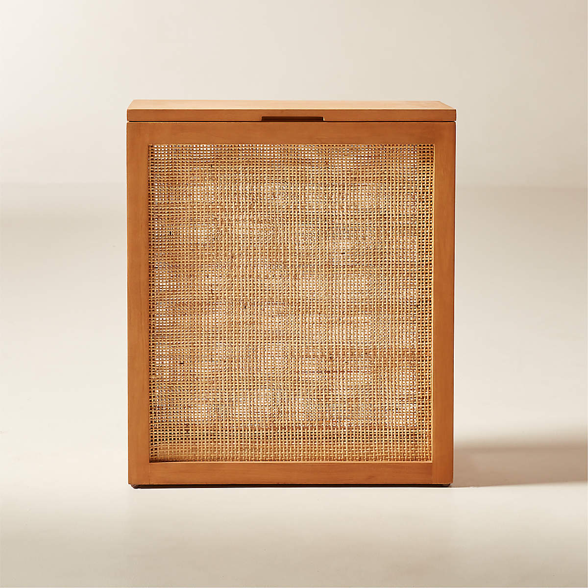 Natural Teak Laundry Hamper CB2 Canada