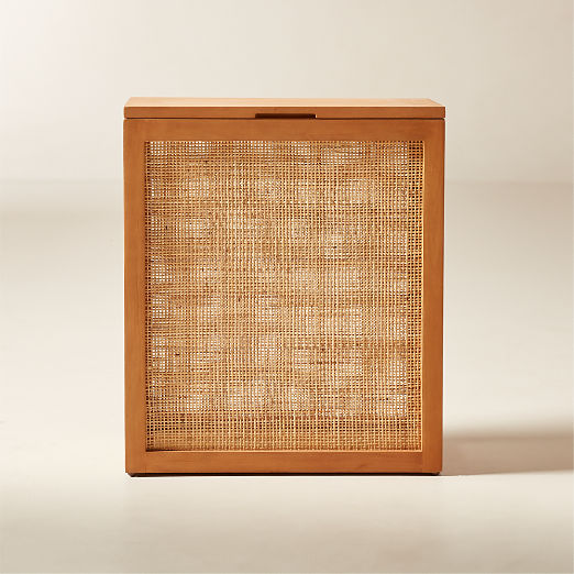 Natural Teak Laundry Hamper