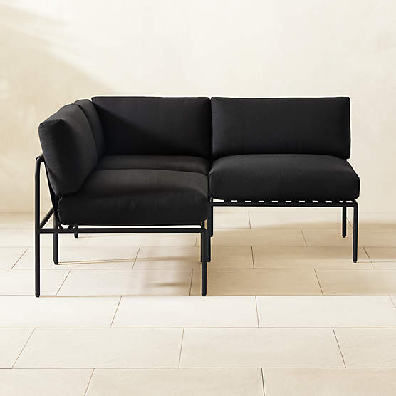 Black metal patio sectional hot sale