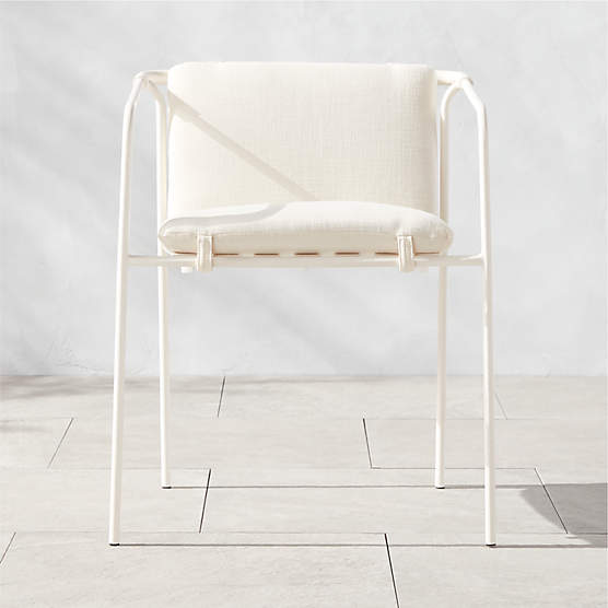 Navene Ivory Outdoor Dining Armchair