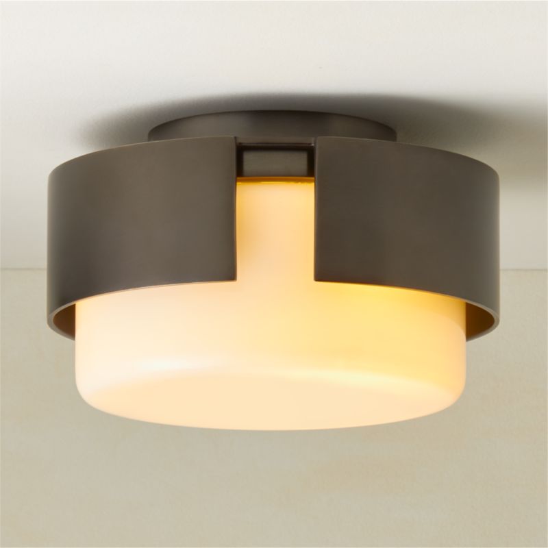 Navi Cast Blackened Brass Flush Mount Light - image 0 of 5