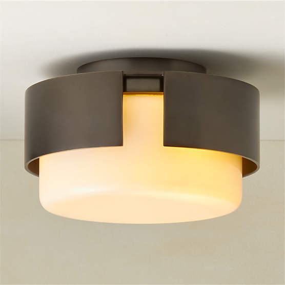 Navi Cast Blackened Brass Flush Mount Light