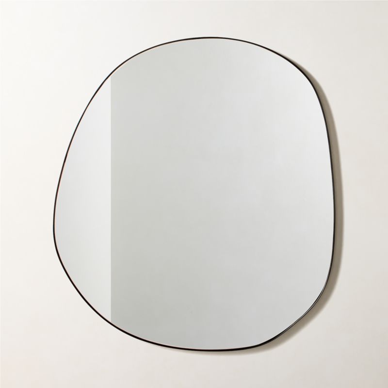 View Navone Blackened Brass Wall Mirror 36''x32'' details