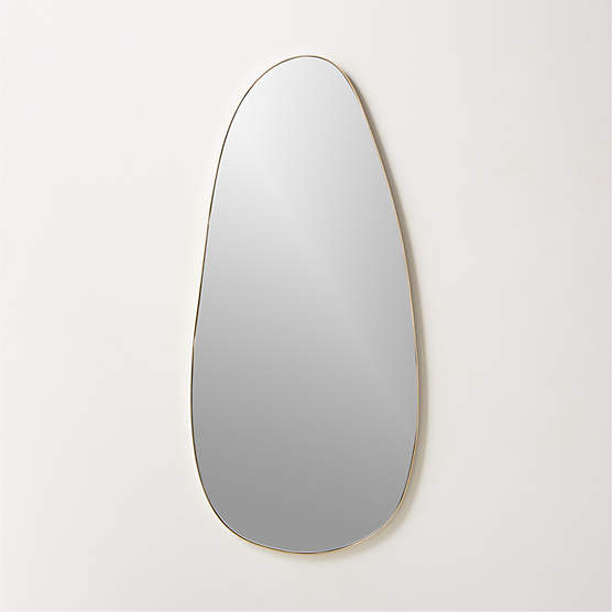 Navone Unlacquered Brass Wall Mirror 20''x44''