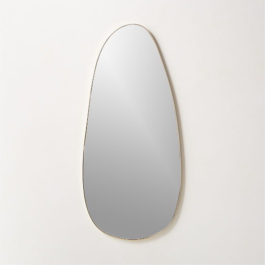 Navone Unlacquered Brass Wall Mirror 20''x44''