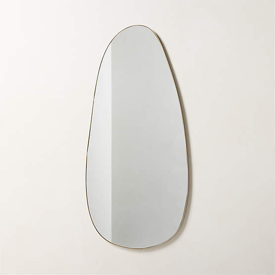 Navone Unlacquered Brass Wall Mirror 20''x44''