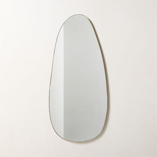 Navone Unlacquered Brass Wall Mirror 20''x44''