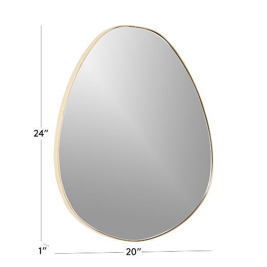 Navone Unlacquered Brass Wall Mirror 24''x20''