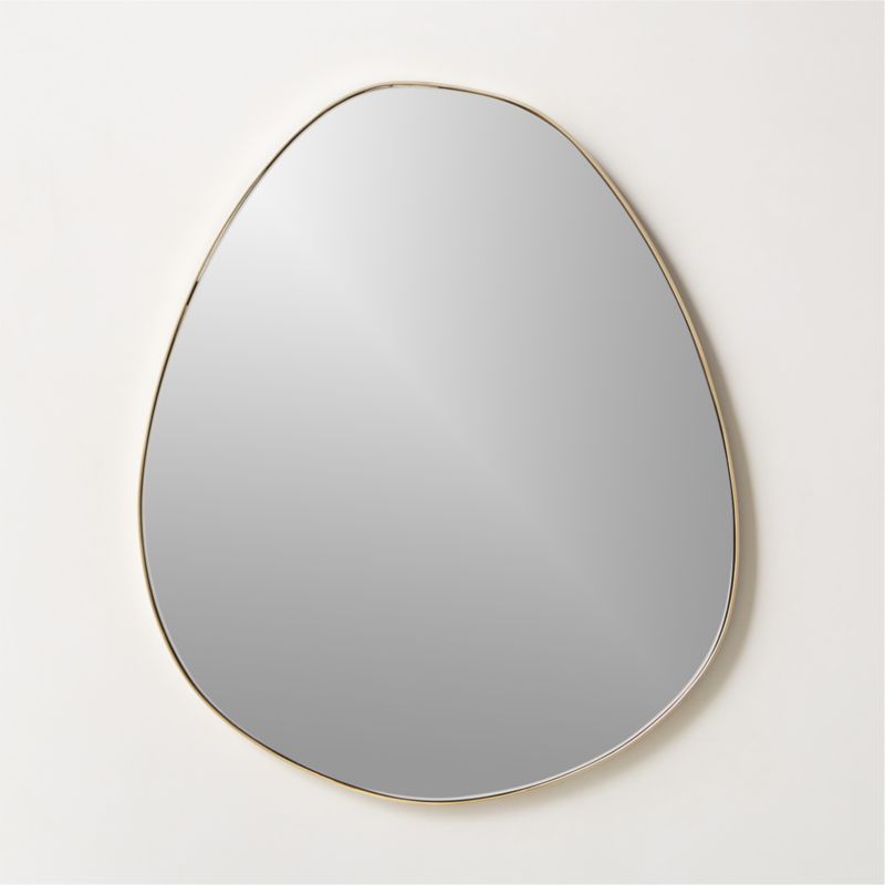 View Navone Unlacquered Brass Wall Mirror 24''x20'' details