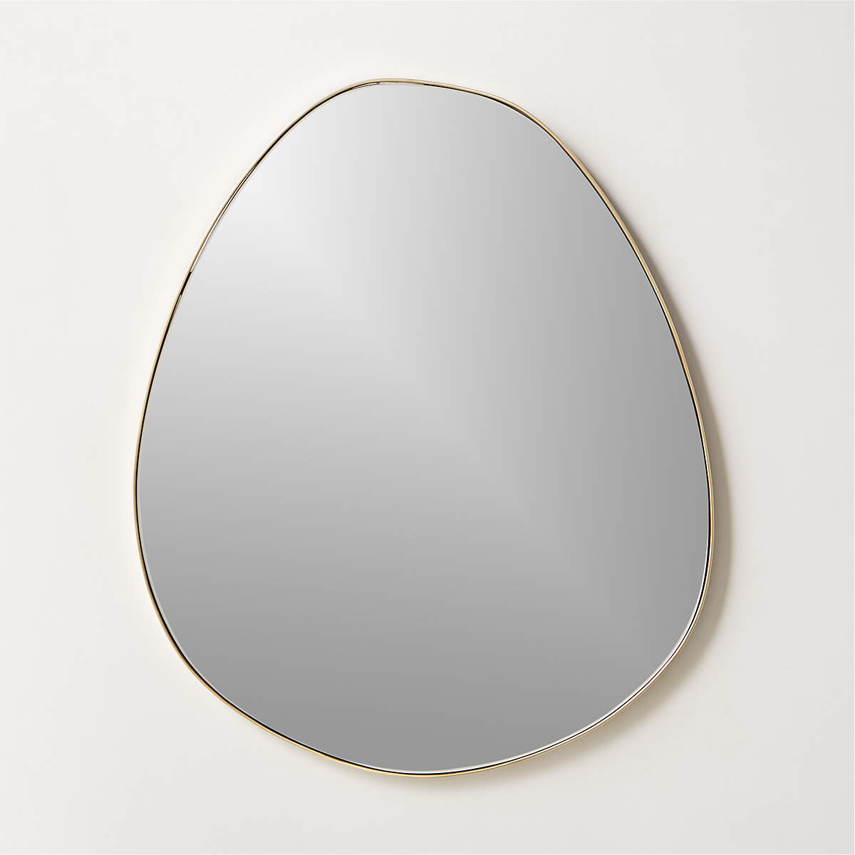 Navone Unlacquered Brass Wall Mirror 24''x20'' + Reviews CB2
