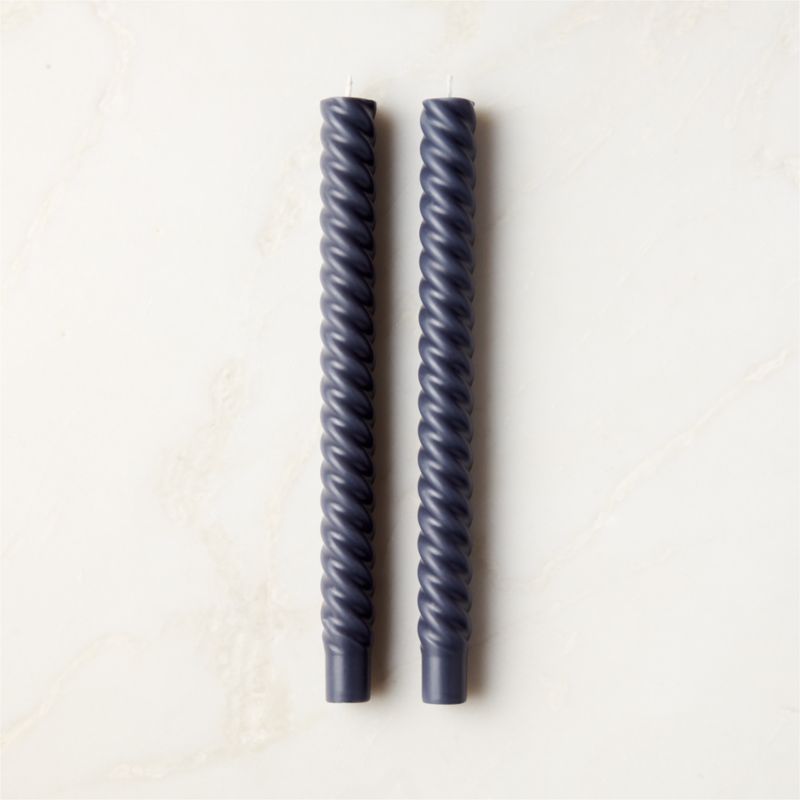 Navy Blue Twisted Taper Candles Set of 2 - image 0 of 3