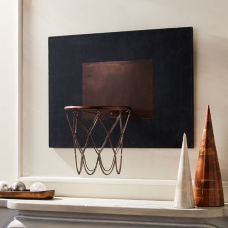 Leather And Copper Decorative Basketball Hoop Reviews Cb2