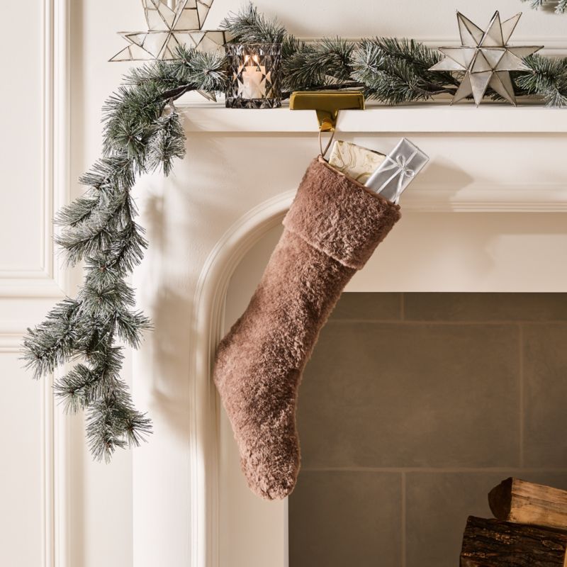 Naya Brown Sheepskin Christmas Stocking - image 1 of 3