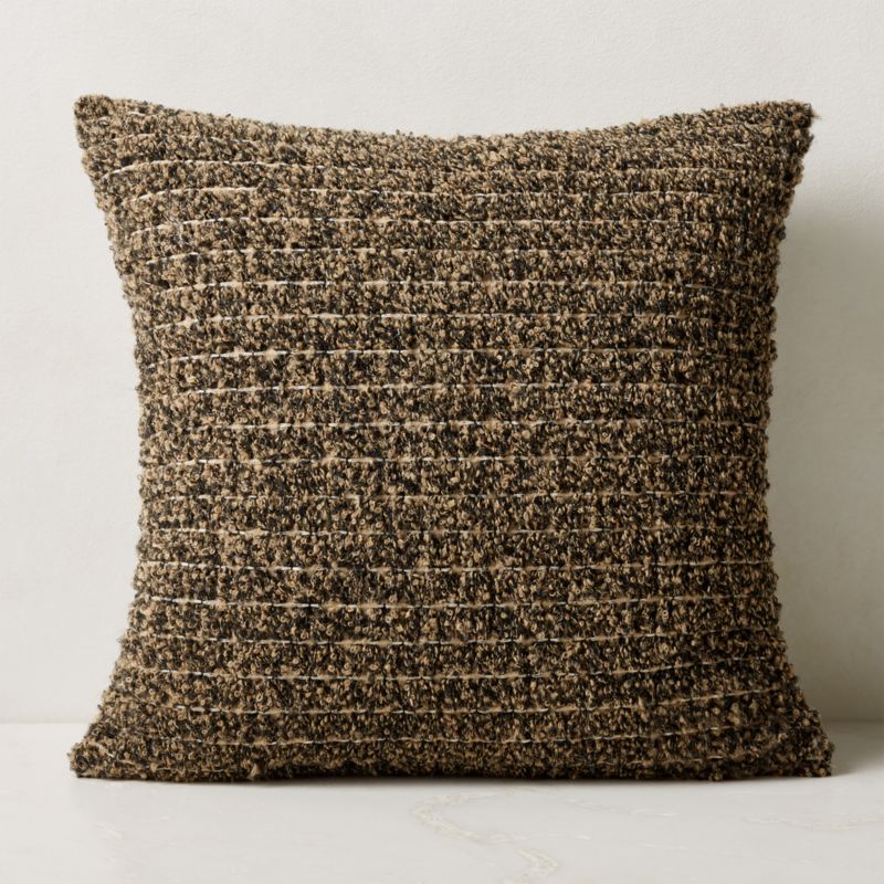 View Nazare Brown Throw Pillow with Down-Alternative Insert 23'' details