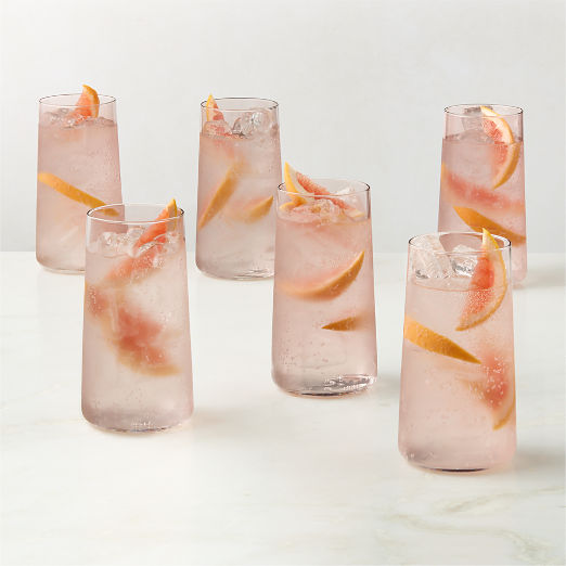 Neat Burgundy Cooler Glasses Set of 6