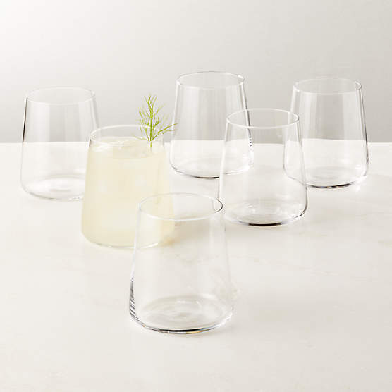 Neat Modern Drinking Glasses Set of 6 + Reviews | CB2