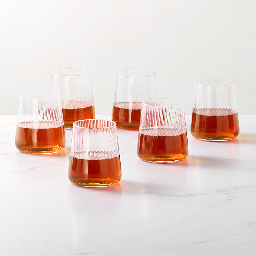 Neat Optic Double Old-Fashioned Glasses Set of 6