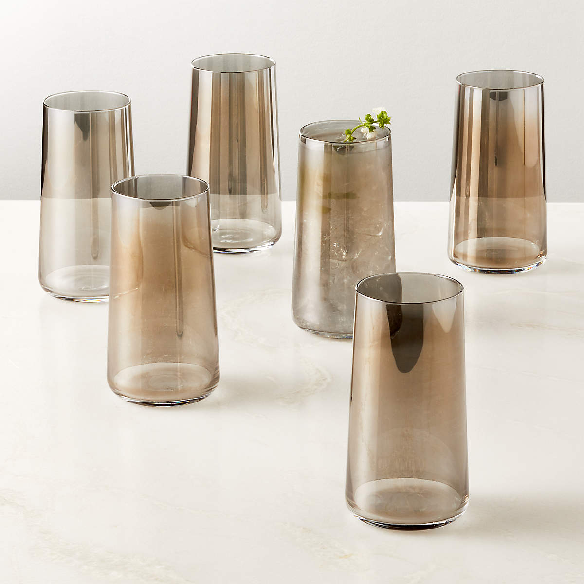 Neat Smoked Modern Drinking Glass + Reviews | CB2