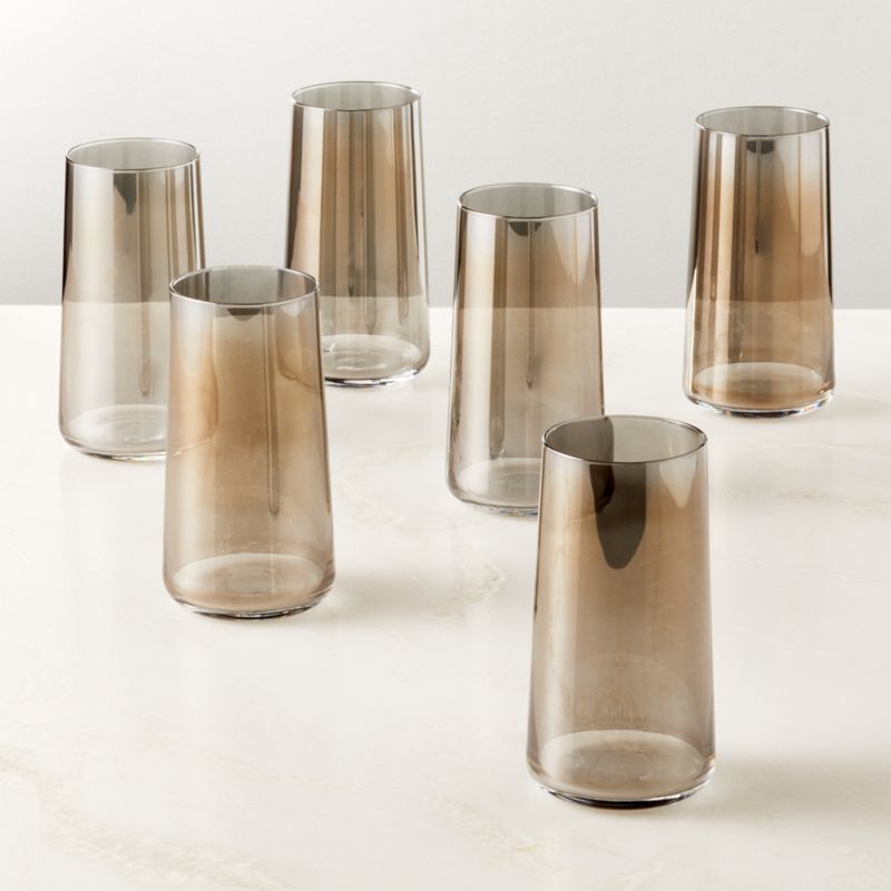 Neat Smoked Cooler Glasses Set of 6 - image 1 of 4