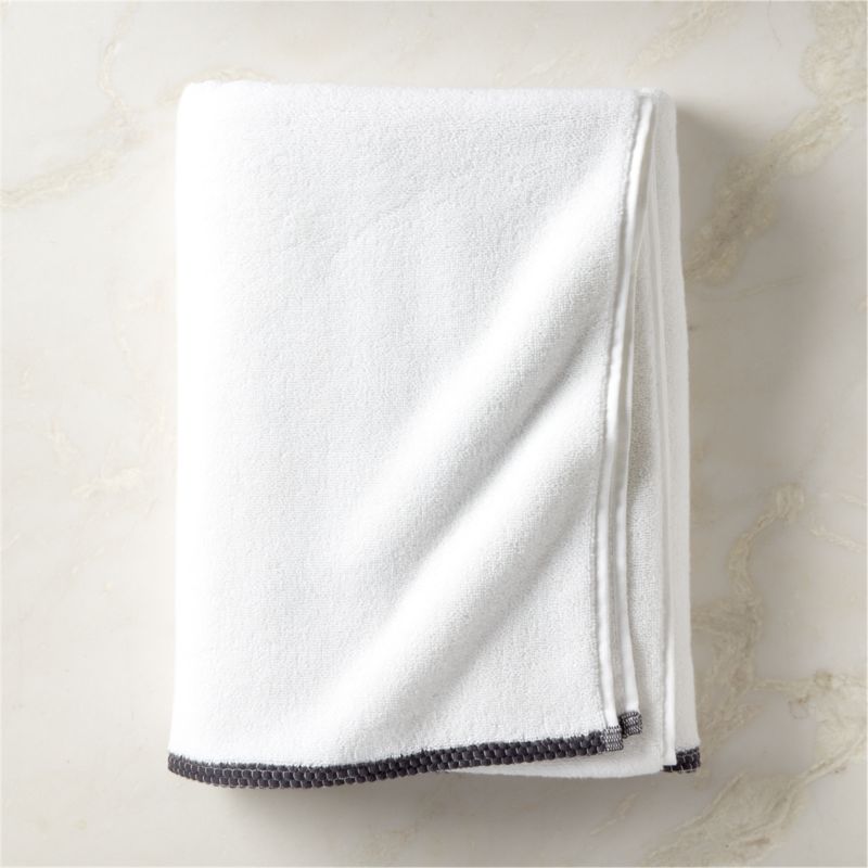 View Neela Organic Cotton Black Trim Bath Sheet details