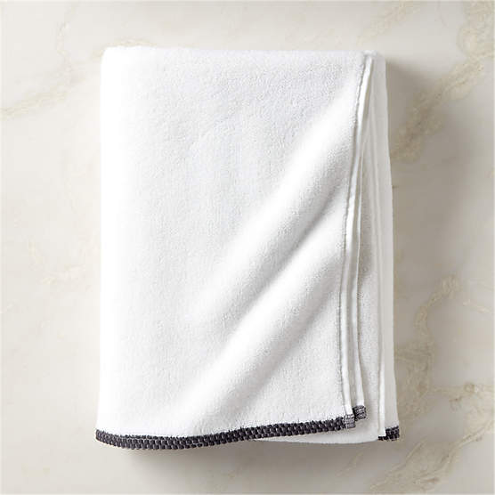 Neela Organic Cotton Black Trim Bath Sheet