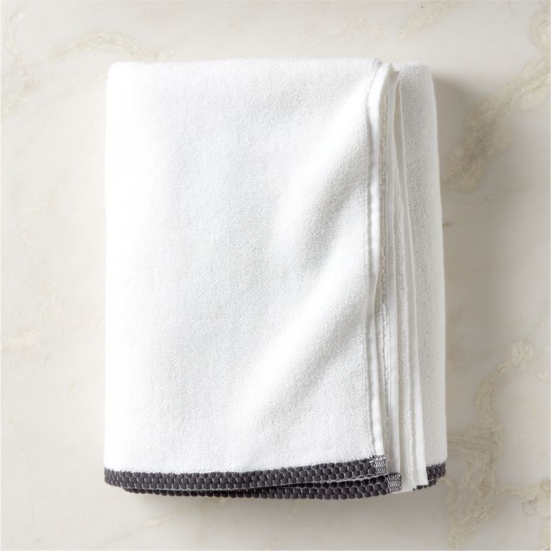 Neela Organic Cotton Black Trim Bath Towel - image 0 of 6