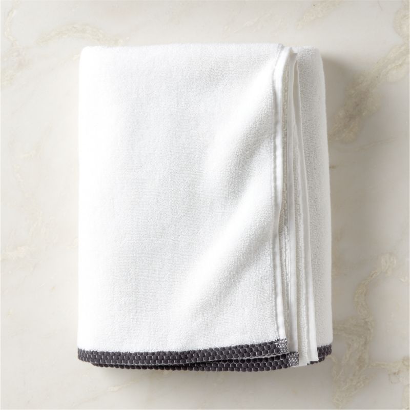View Neela Organic Cotton Black Trim Bath Towel details