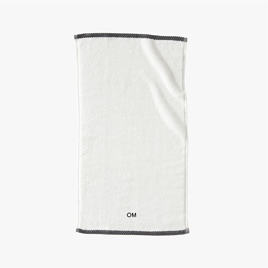 Neela Organic Cotton Black Trim Hand Towel