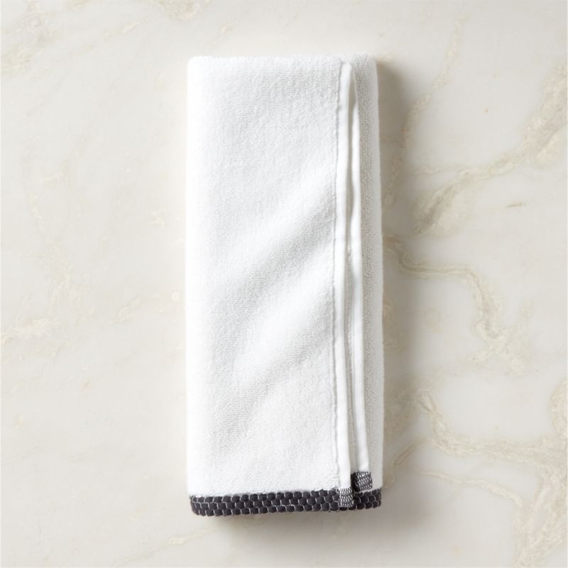 Neela Organic Cotton Black Trim Hand Towel - image 0 of 6