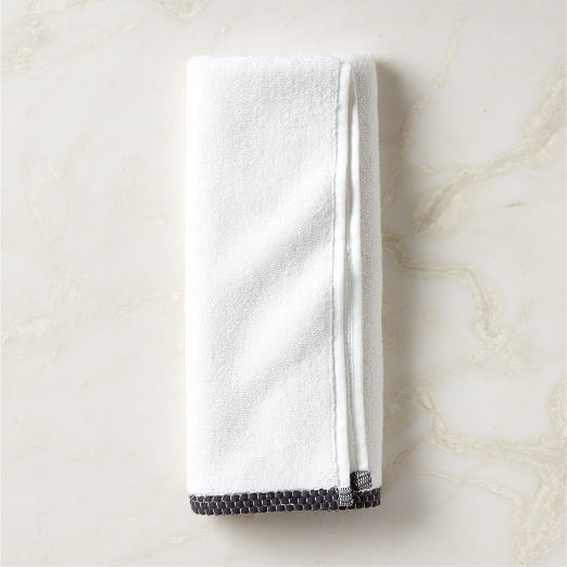 Neela Organic Cotton Black Trim Hand Towel