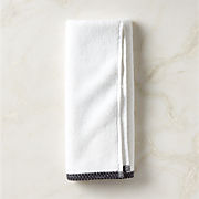 Neela Organic Cotton Black Trim Hand Towel