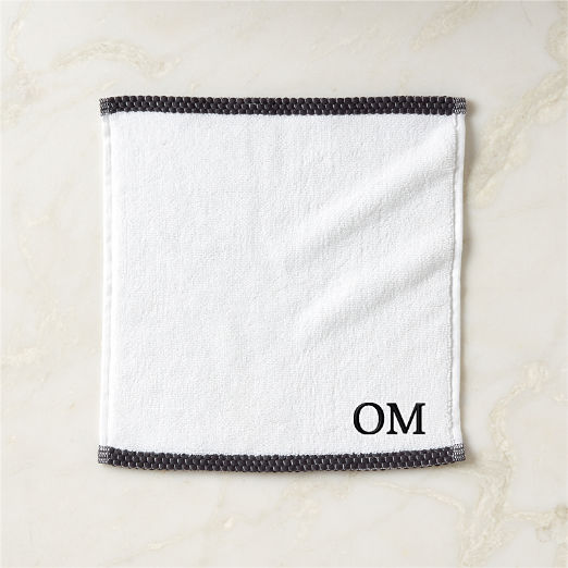 Neela Organic Cotton Black Trim Washcloth