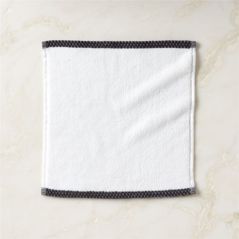 Viewing product image Neela Organic Cotton Black Trim Washcloth - image 1 of 4