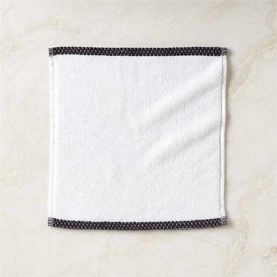 Neela Organic Cotton Black Trim Washcloth