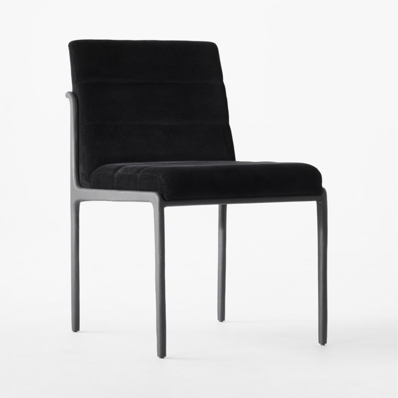 Nephi Cast Metal and Black Velvet Dining Chair - image 4 of 8