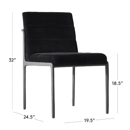 Nephi Cast Metal and Black Velvet Dining Chair