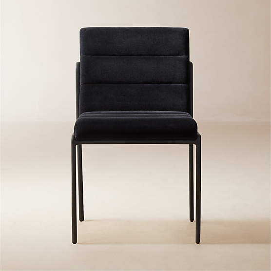 Nephi Cast Metal and Black Velvet Dining Chair