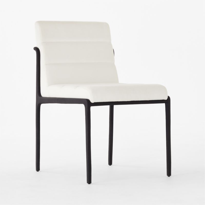 Nephi Cast Metal and Ivory Velvet Dining Chair - image 9 of 13