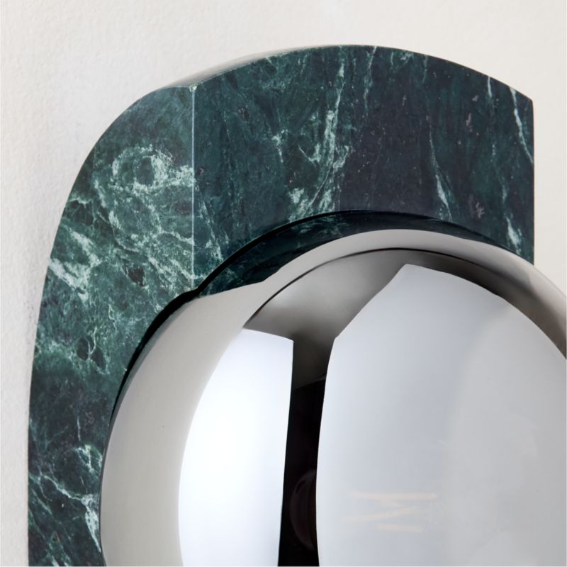 Neptune Green Marble Wall Sconce Set of 2 - image 2 of 9