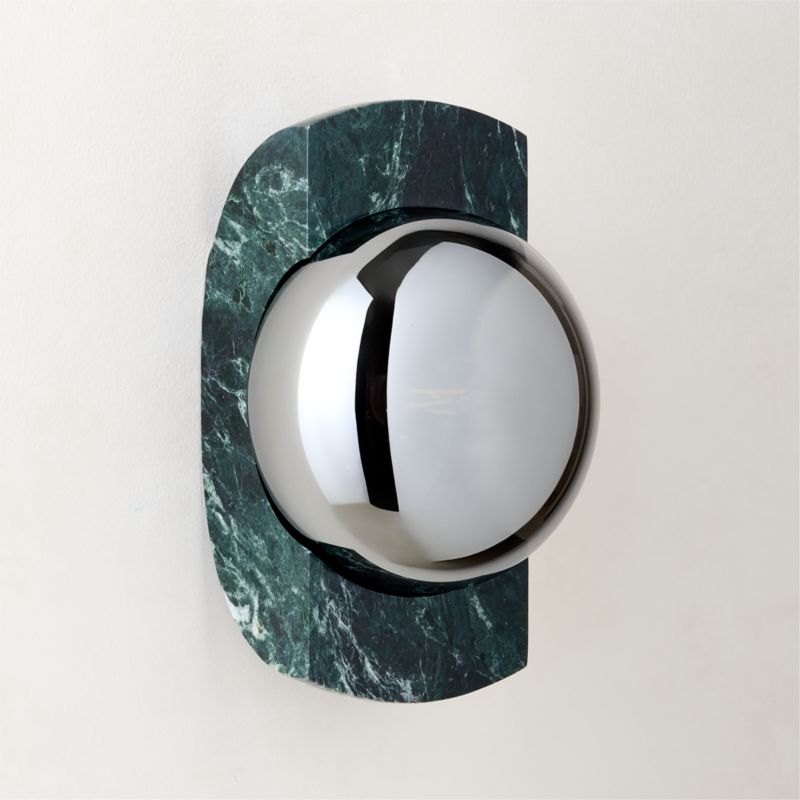 Neptune Green Marble Wall Sconce Set of 2 - image 5 of 9