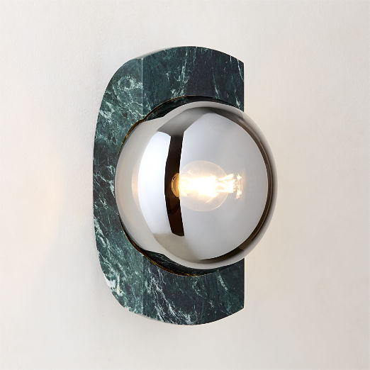 Neptune Green Marble Wall Sconce Set of 2