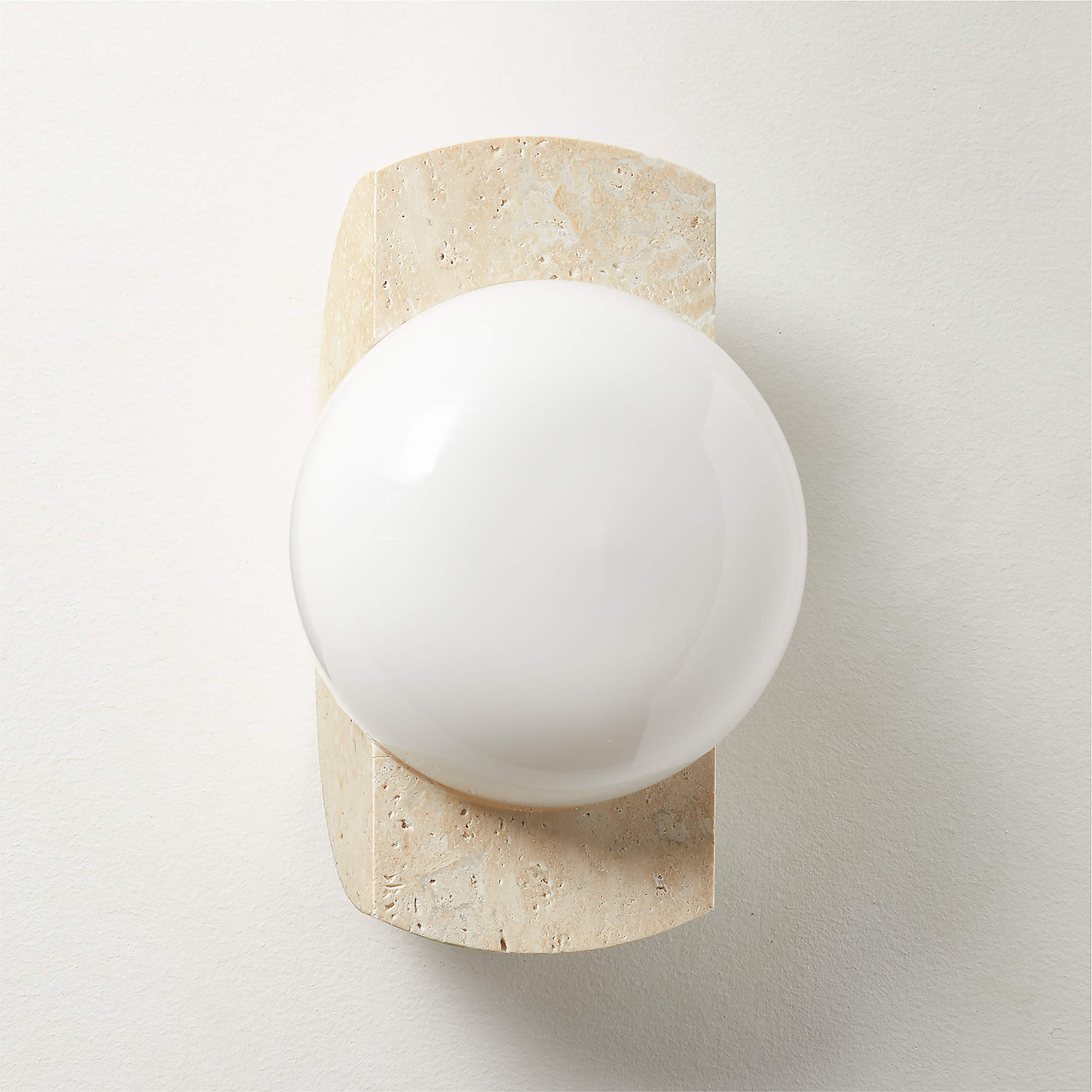 Neptune Travertine Modern Wall Sconce Light + Reviews | CB2