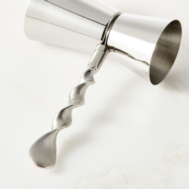 Nerano Silver Stainless Steel Jigger With Cast Brass Handle by Nina Garcia - image 2 of 3