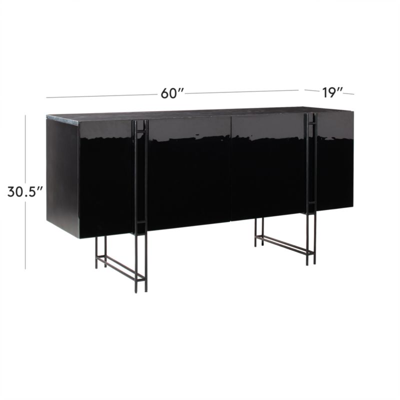 Black marble deals credenza