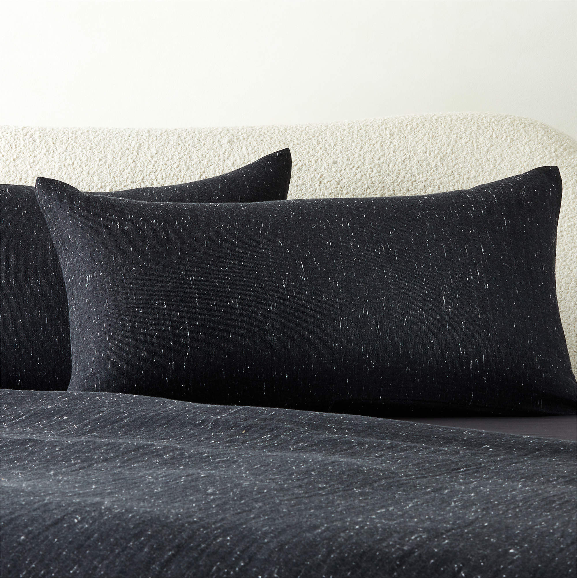 Nett Organic Cotton Black King Pillow Shams Set of 2 + Reviews | CB2