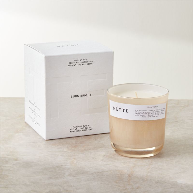 Nette Suede Fringe Soy Wax Candle - image 1 of 2