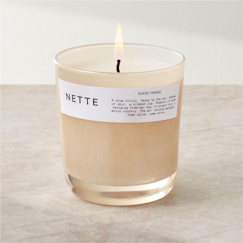 Nette Suede Fringe Soy Wax Candle - image 0 of 2